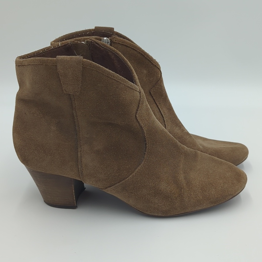 Ash Spiral Suede Western Ankle Boots 41 Cowboy Heel Boots Brown Boho Festival